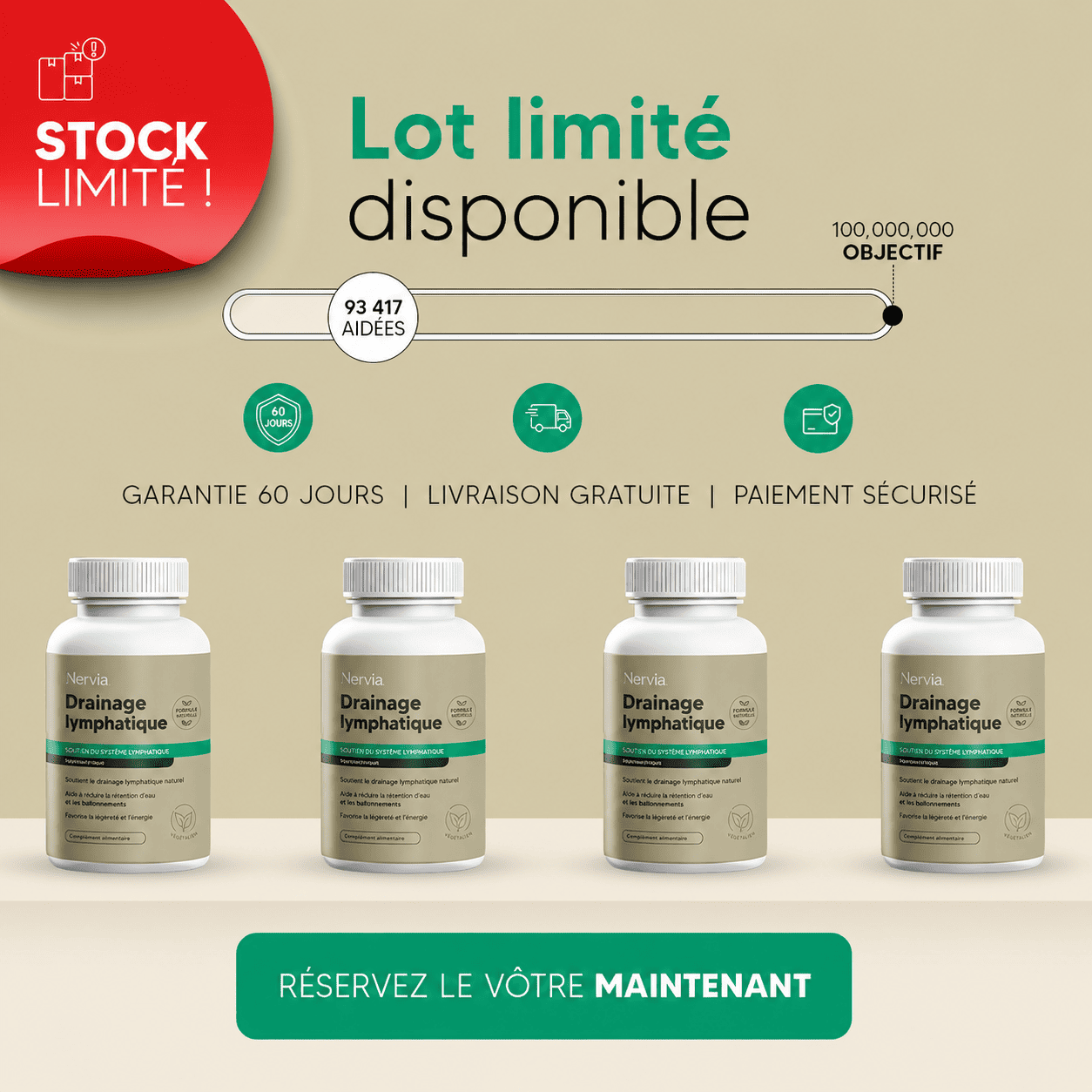 Nervia™ — Gélules de Drainage Lymphatique